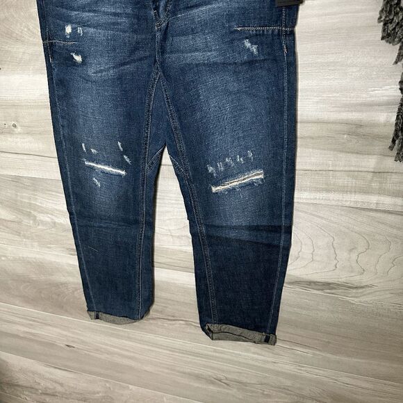 One Teaspoon Blue Indigo Tapered Relaxed Distressed Linen Mr Browns Jeans - Picture 3 of 7